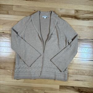 VTG Pendleton Merino Wool Beige Flare Sleeve Cardigan Sweater Boho Retro Sz XL